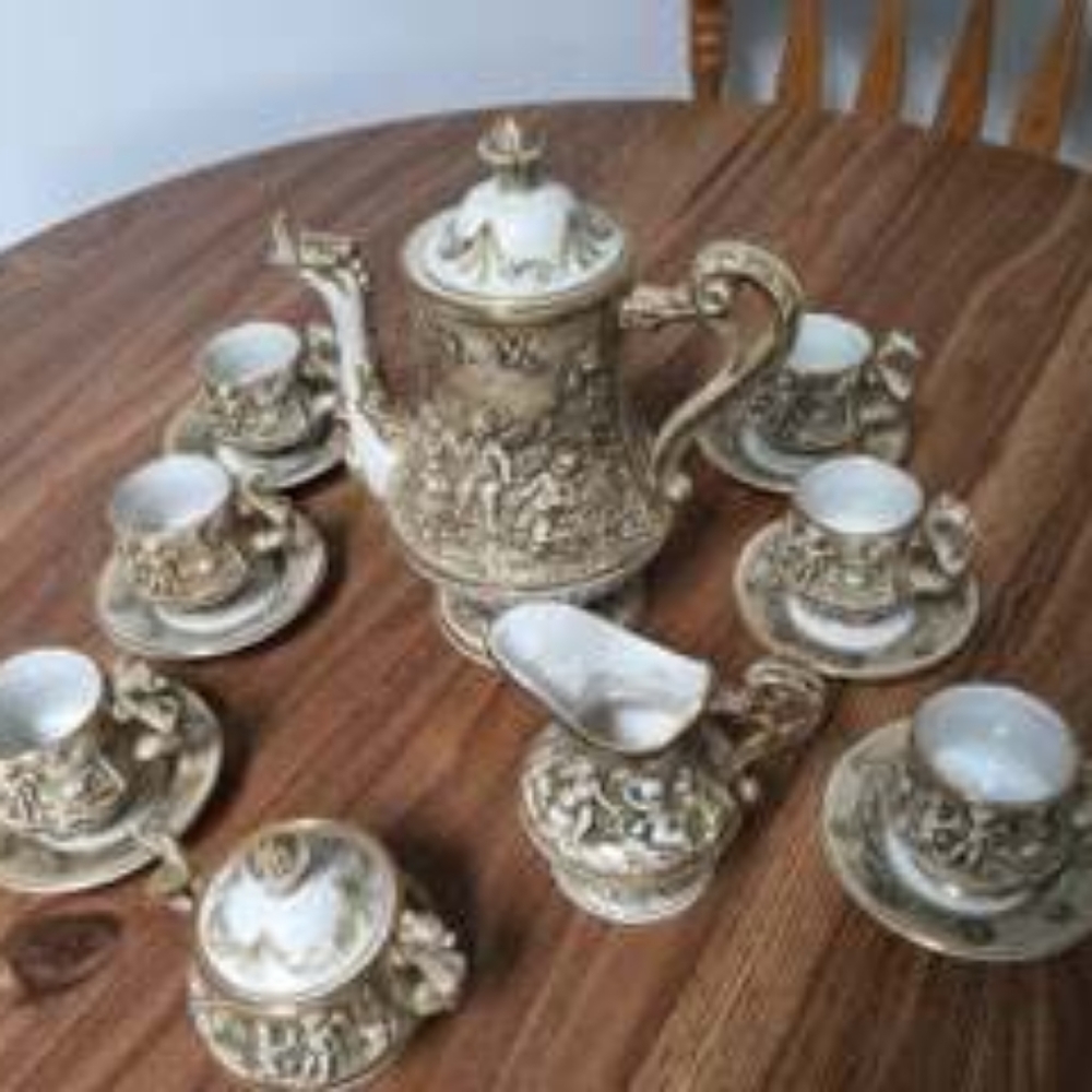 VERY RARE R. Capodimonte Serpent Tea Set - Picture 5 of 5